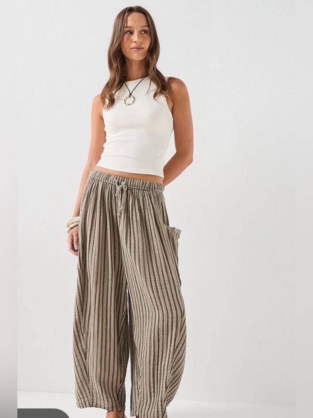 Free People Quinn Wide Leg Striped Pants   Size XS